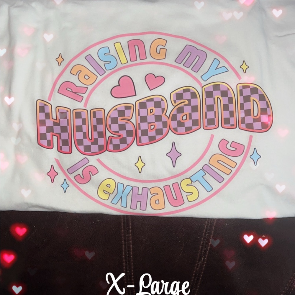 White Graphic Tee with Colorful Text